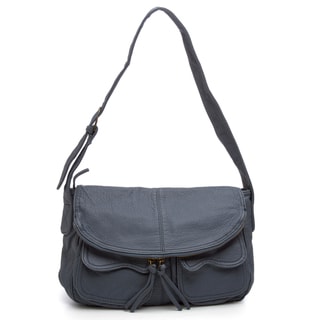 Zip-flap Chambray Handbag
