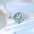 14k Gold Round-cut Moissanite and 1/4 ct TDW Diamond Engagement Ring (G-H, I1-I2)