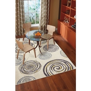 Spirals Yellow Rug (8' x 10')