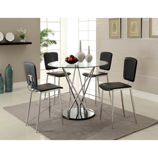 Martin 5-Piece Counter Height 42-inch Tempered Glass Dining Set
