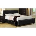 Larington Modern Leatherette Platform Bed with Storage