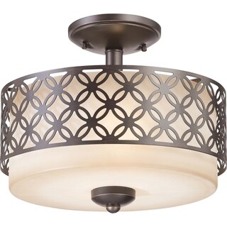 Nuvo Margaux 2-light Patina Bronze Semi Flush Fixture
