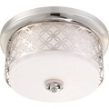 Nuvo Margaux 2-light Polished Nickel Flush Dome Fixture