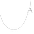 La Preciosa Sterling Silver Off-Center Sideways Initial CZ Necklace
