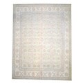 Afghan Hand-knotted Vegetable Dye Light Green/ Ivory Wool Rug (13'6 x 17'5)