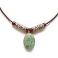 Every Morning Design Sterling Silver Chrysocolla and Leopard Necklace