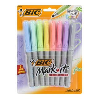 Bic Mark-it Paradise Pastels Permanent Fine Point Markers (Pack of 8)
