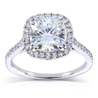 14k Gold Moissanite and 1/4ct TDW Diamond Engagement Ring (G-H, I1-I2)
