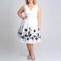 S.L. Fashions Women's Plus Border Embroidered Dress