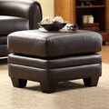 Jaxon Brown Bonded Leather Ottoman