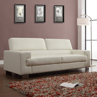 'Scarlett' White Bonded Leather Sofa