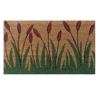 Cattails Natural Coir/ Vinyl Doormat (1'5 x 2'5)