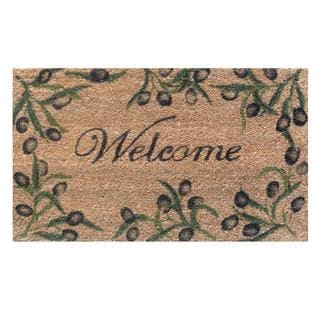 Olive Branch Welcome Natural Coir/ Vinyl Doormat (1'5 x 2'5)
