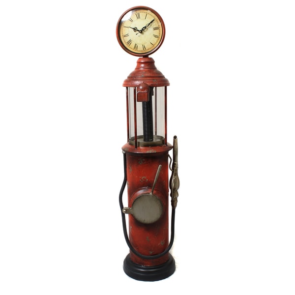 Departures Antique Gas Pump Decorative Clock