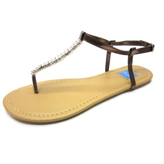 Blue Women's 'Debbie-Buckle' Synthetic Leather Sandals-Image