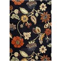 Alliyah Hand Made Textured Black New Zealand Wool/ Viscose Silk Rug (5 x 8)