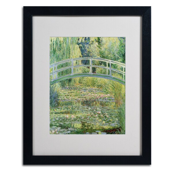 Claude Monet 'The Waterlily Pond' Vertical Framed Matted Art