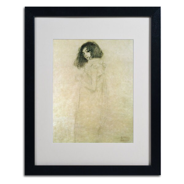 Gustav Klimt 'Portrait of a Young Woman' Framed Matted Giclee Print Art