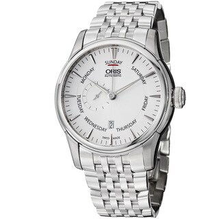 Oris Men's 'Artelier' Silver Dial Pointer Day Stainless Steel Watch
