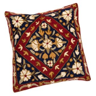 Kashmiri Blue and Red Floral Cushion Cover (India)