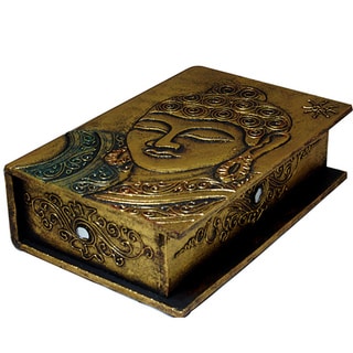 See Reviews Hand-carved Goldtone Buddha Book-style Box (Indonesia)