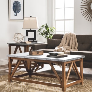--->  Zinc Top Bridge Coffee Table