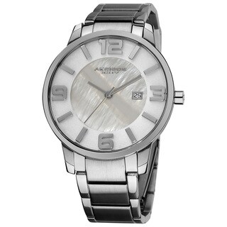 Akribos XXIV Men's Slim Stainless Steel Swiss Quartz Bracelet Watch