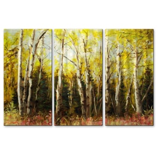 Low Price James Corwin 'Alaskan Birch' 3-piece Metal Artwork Set