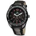 Joshua & Sons Men's Multifunction Tachymeter Leather Strap Watch