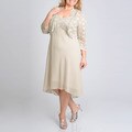 R & M Richards Women's Plus Sequin Lace Jacket Dress