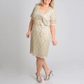 R & M Richards Women's Plus 2fer Sequin Lace Evening Dress