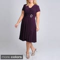 R & M Richards Women's Plus Rhinestone Applique Evening Dress