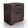 Kari Modern Knobless 2-drawer Walnut Finish Nightstand