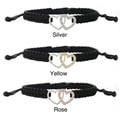 Icz Stonez Cubic Zirconia Double Heart Macrame Bracelet
