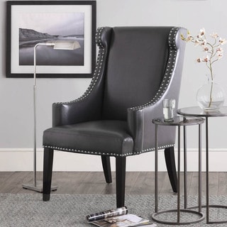 Great Prices Stansbury Grey Bonded Leather Wing Chair