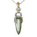 Michael Valitutti Two-tone Green Amethyst and Green Sapphire Necklace