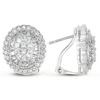 Collette Z Sterling Silver Cubic Zirconia Oval Earrings
