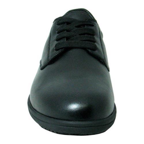 Women's Genuine Grip Footwear Slip-Resistant Oxford Casual Black Soft Full Grain Leather