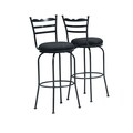 Charcoal 29-inch Upholstered Swivel Barstools (Set of 2)