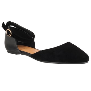 Riverberry Women's 'Object' Microsuede Ankle-strap Flats