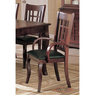 Dark Cherry and Leatherette Armchairs (Set of 2)