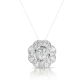 Collete Z Sterling Silver Cubic Zirconia Round Flower Necklace
