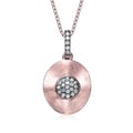 Collete Z Rose and Black-plated Silver Cubic Zirconia Oval Necklace