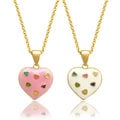 Molly and Emma 18k Gold Overlay Children's Enamel Heart Necklace