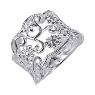 Sterling Silver Gorgeous Floral Filigree Vines Ring (Thailand)