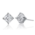 Collete Z Sterling Silver Cubic Zirconia Asscher-cut Stud Earrings