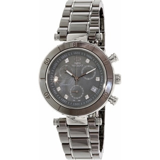 Swiss Precimax Women's 'Sophie Ceramic Elite' Grey Ceramic Swiss Chronograph Watch