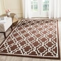 Safavieh Handmade Cambridge Moroccan Dark Brown Wool Rug (6' x 9')