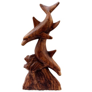 Now Sale Twin Dolphin Coral Statue (Indonesia)