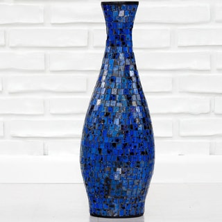 [1] Ocean Blue Small Mosaic Decorative Vase (Indonesia)